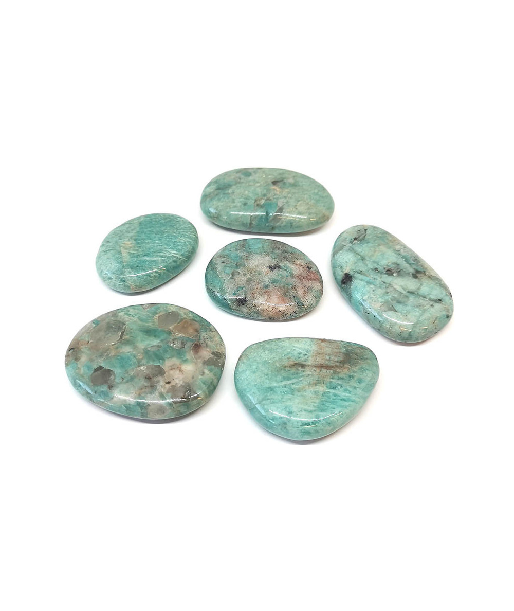Photo de galets plats en Amazonite