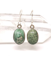 Variscite - Boucles d'Oreilles Serti Argent