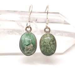 Variscite - Boucles d'Oreilles Serti Argent