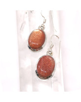 Pierre de Soleil AAA+ - Boucles d'Oreilles serties Argent
