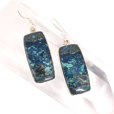 Shattuckite - Boucles d'Oreilles Argent