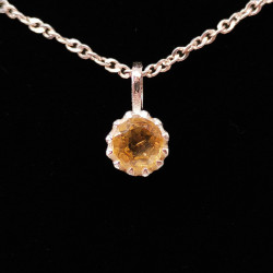 Citrine Naturelle Gemme - Pendentif Serti Argent - Qualité Joaillerie