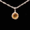 Citrine Naturelle Gemme - Pendentif Serti Argent - Qualité Joaillerie