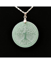 Aventurine Verte & Arbre de Vie - Pendentif Bélière