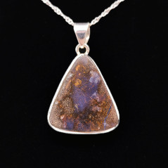 Opale Boulder - Pendentif Serti Argent