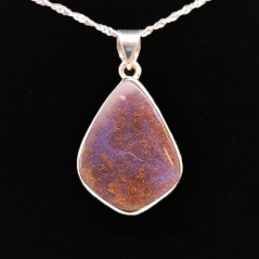 Opale Boulder - Pendentif Serti Argent