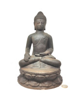 Bouddha Porte Bougie - Pierre de Lave (Basalte)