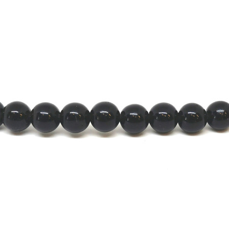 Obsidienne noire - Fil de perles 4 mm