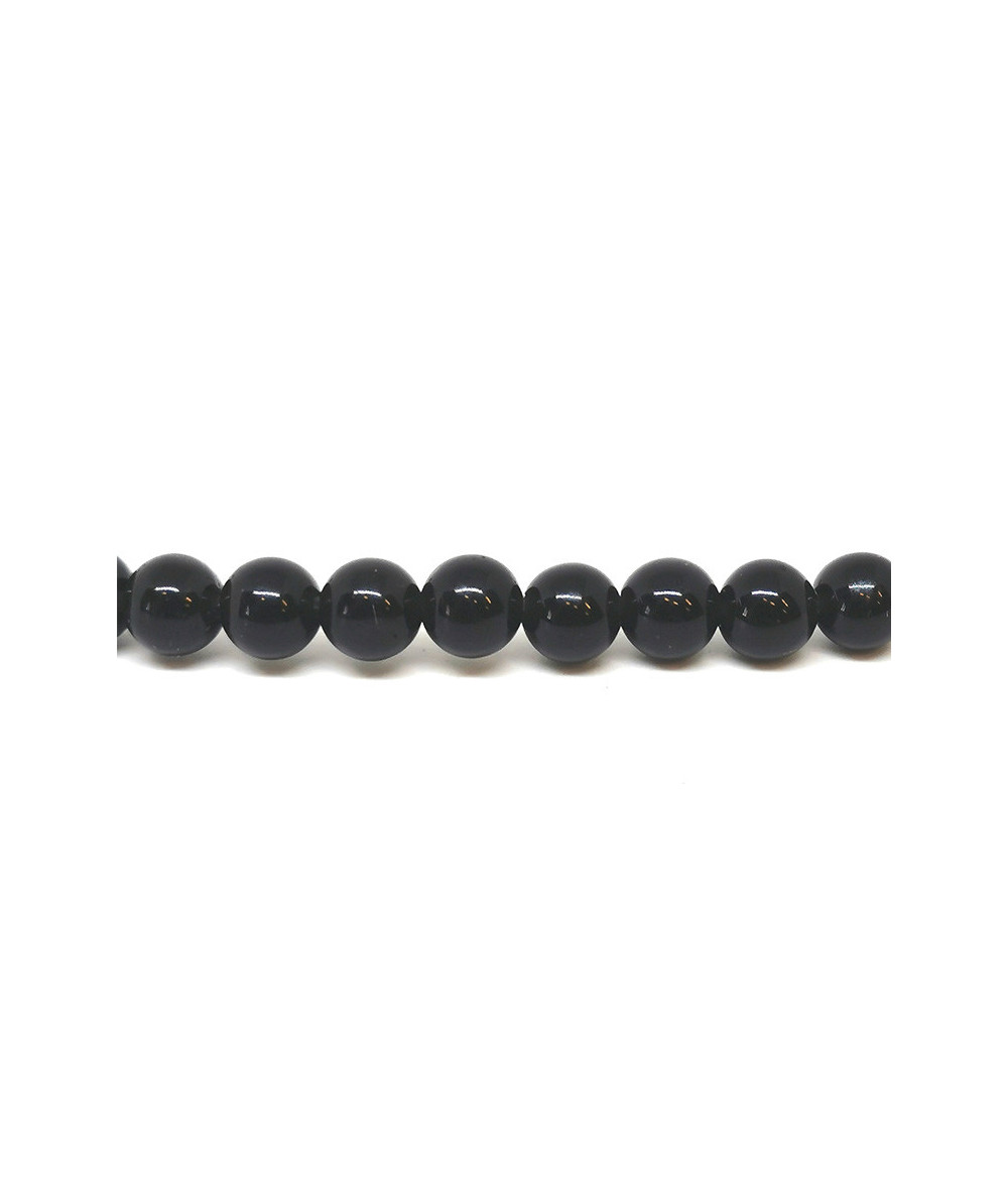 Obsidienne noire - Fil de perles 4 mm