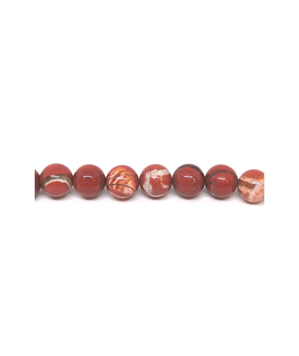 Jaspe Rouge - Fil de Perles 8 mm