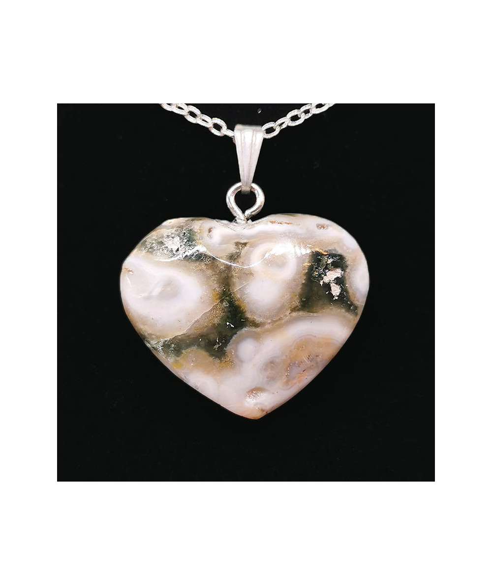 Jaspe Ocean - Pendentif Coeur