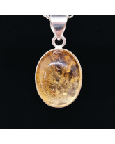 Citrine Naturelle Gemme - Pendentif Serti Argent - Qualité Joaillerie
