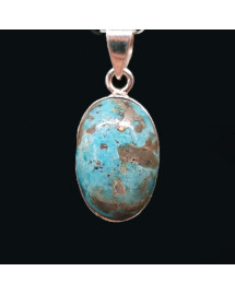 Turquoise d'Iran - Pendentif Serti Argent