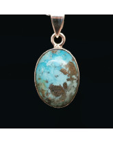 Turquoise d'Iran - Pendentif Serti Argent
