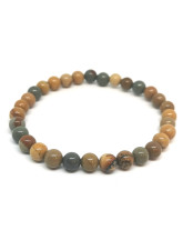Jaspe paysage - Bracelet Boules 6 mm