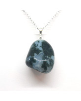 Agate Mousse - Pendentif Pierre Roulée