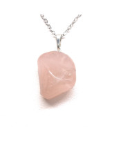 Pendentif Quartz rose pierre roulée