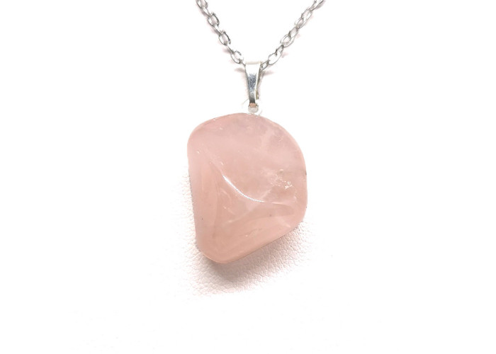 Pendentif Quartz rose pierre roulée