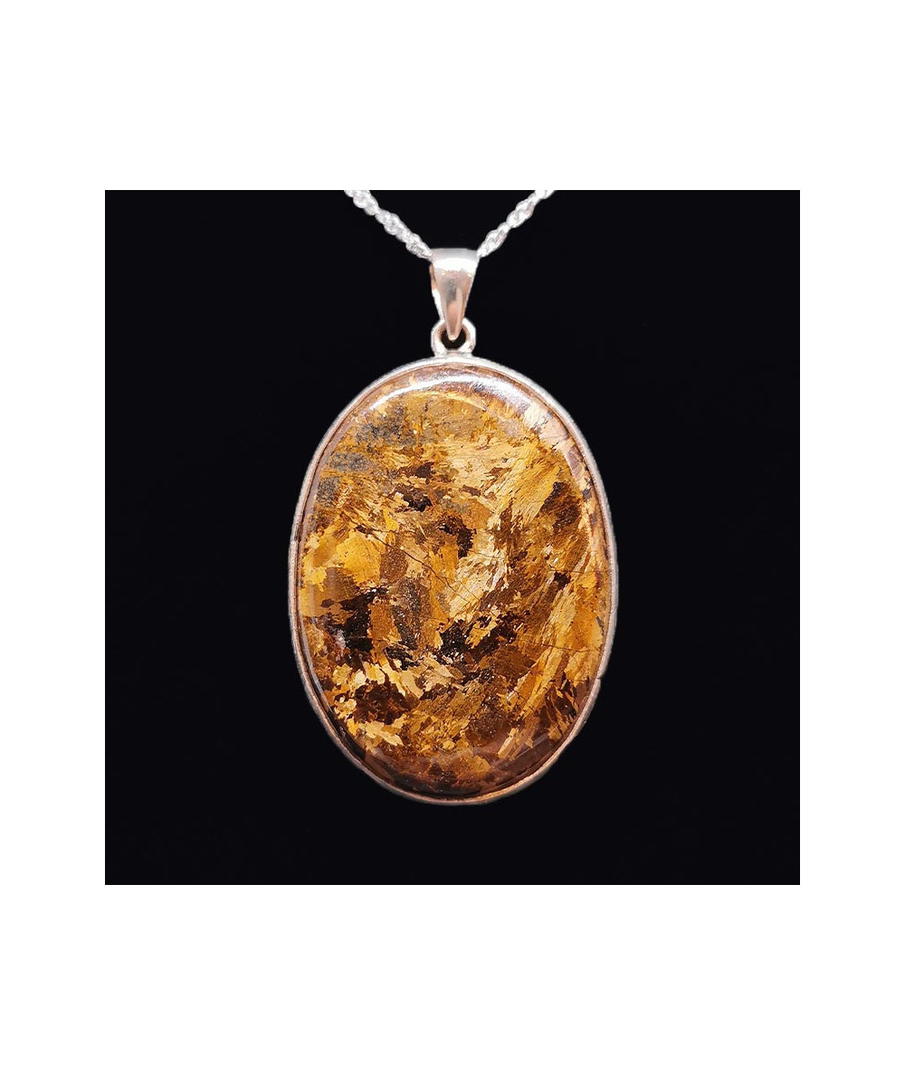 Bronzite - Pendentif Serti Argent