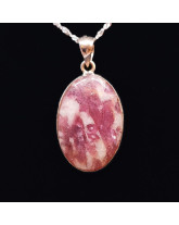 Tourmaline rose ( Rubellite ) - Pendentif Serti Argent