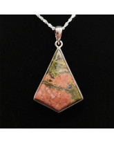 Unakite - Pendentif Serti Argent