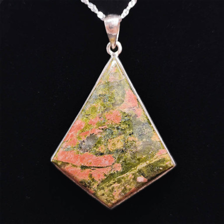 Unakite - Pendentif Serti Argent