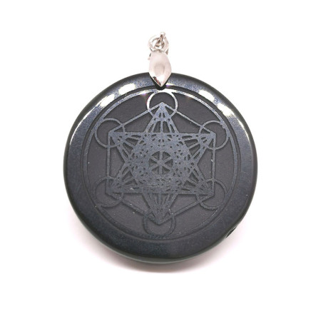 Tourmaline noire & Métatron - Pendentif Bélière