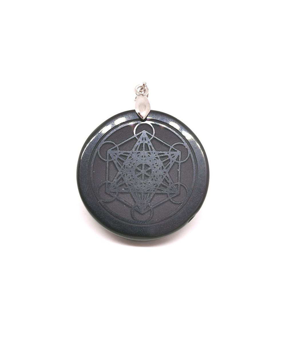 Tourmaline noire & Métatron - Pendentif Bélière