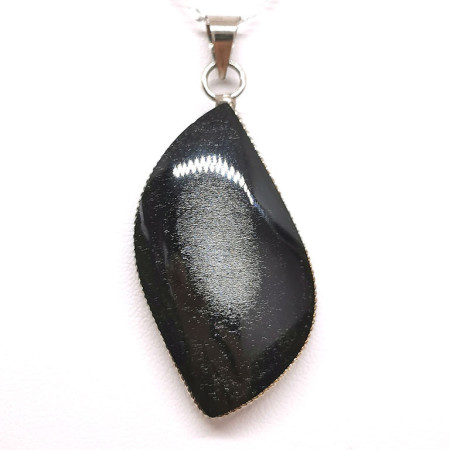 Obsidienne argentée - Pendentifs Cerclé - Bélière Argentée