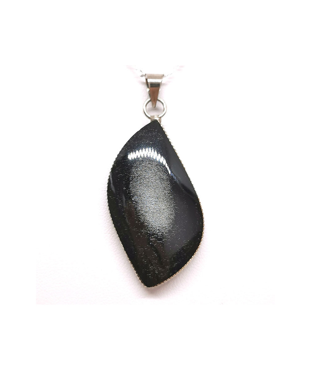 Obsidienne argentée - Pendentifs Cerclé - Bélière Argentée