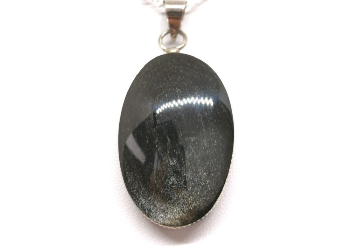 Obsidienne argentée - Pendentifs Cerclé - Bélière Argentée