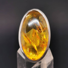Ambre véritable AAA+ - Bague Argent