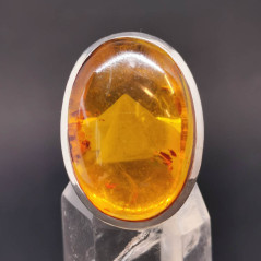 Ambre véritable AAA+ - Bague Argent
