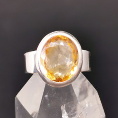 Citrine Naturelle AAA+ - Bague Sertie Argent