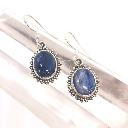 Cyanite (Kyanite) EXTRA - Boucles d'Oreilles Argent