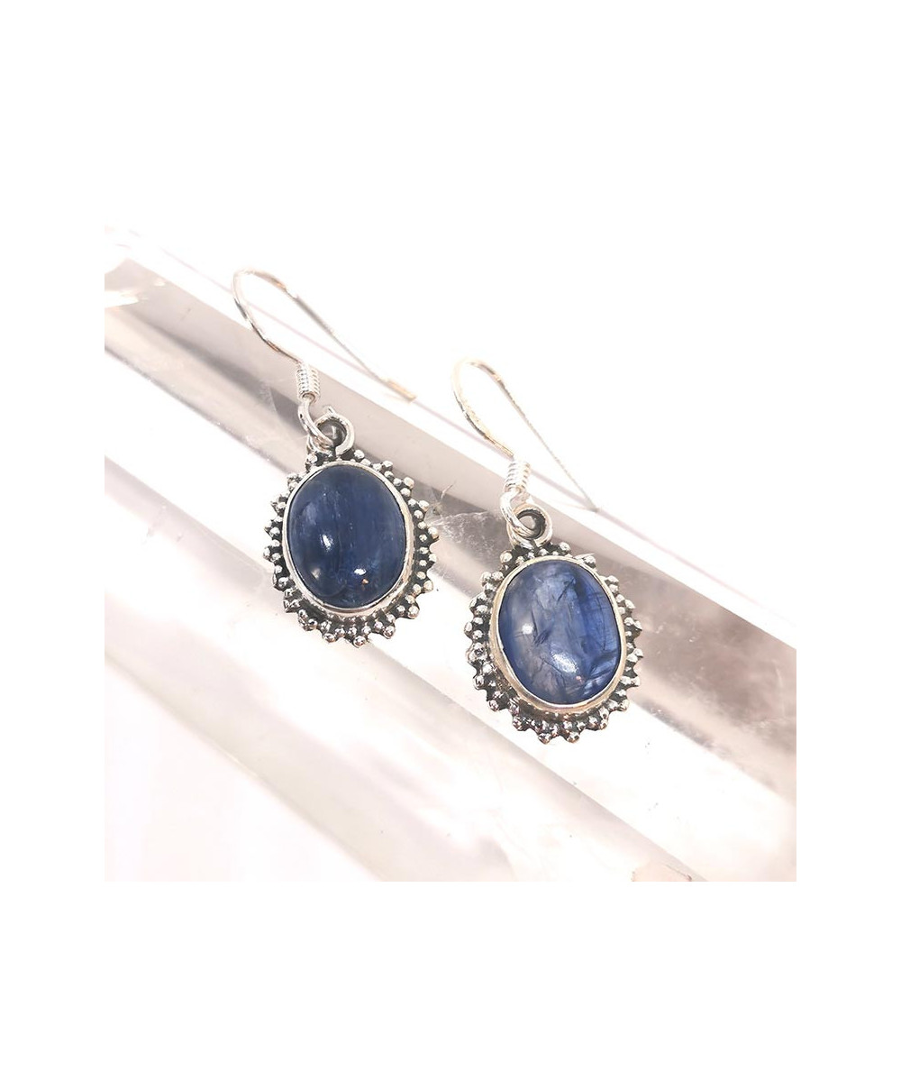 Cyanite (Kyanite) EXTRA - Boucles d'Oreilles Argent