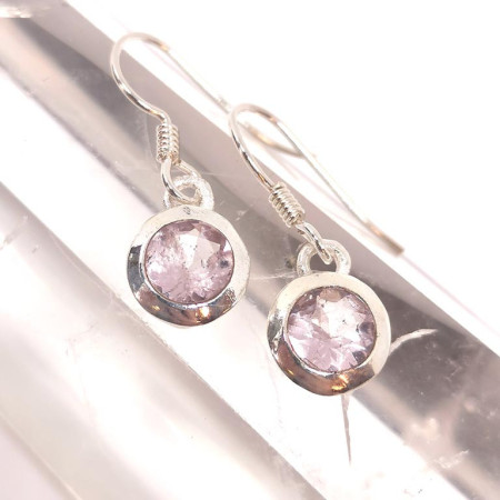 Morganite extra (Béryl rose) - Boucles d'Oreilles Argent