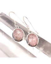 Morganite extra (Béryl rose) - Boucles d'Oreilles Argent