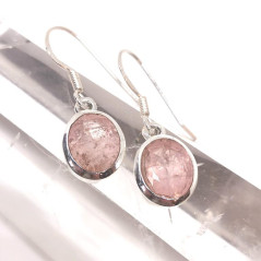 Morganite extra (Béryl rose) - Boucles d'Oreilles Argent