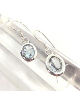 Aigue Marine AAA+ - Boucles d'Oreilles Argent