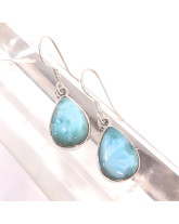 Larimar - Boucles d'Oreilles Argent - Fermoir Crochet