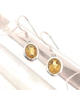 Citrine Naturelle AAA+ - Boucles d'Oreilles Argent