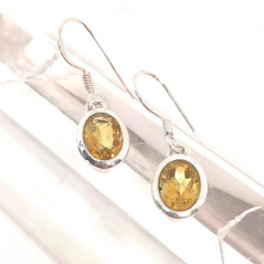 Citrine Naturelle AAA+ - Boucles d'Oreilles Argent