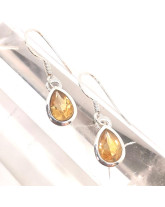 Citrine Naturelle AAA+ - Boucles d'Oreilles Argent