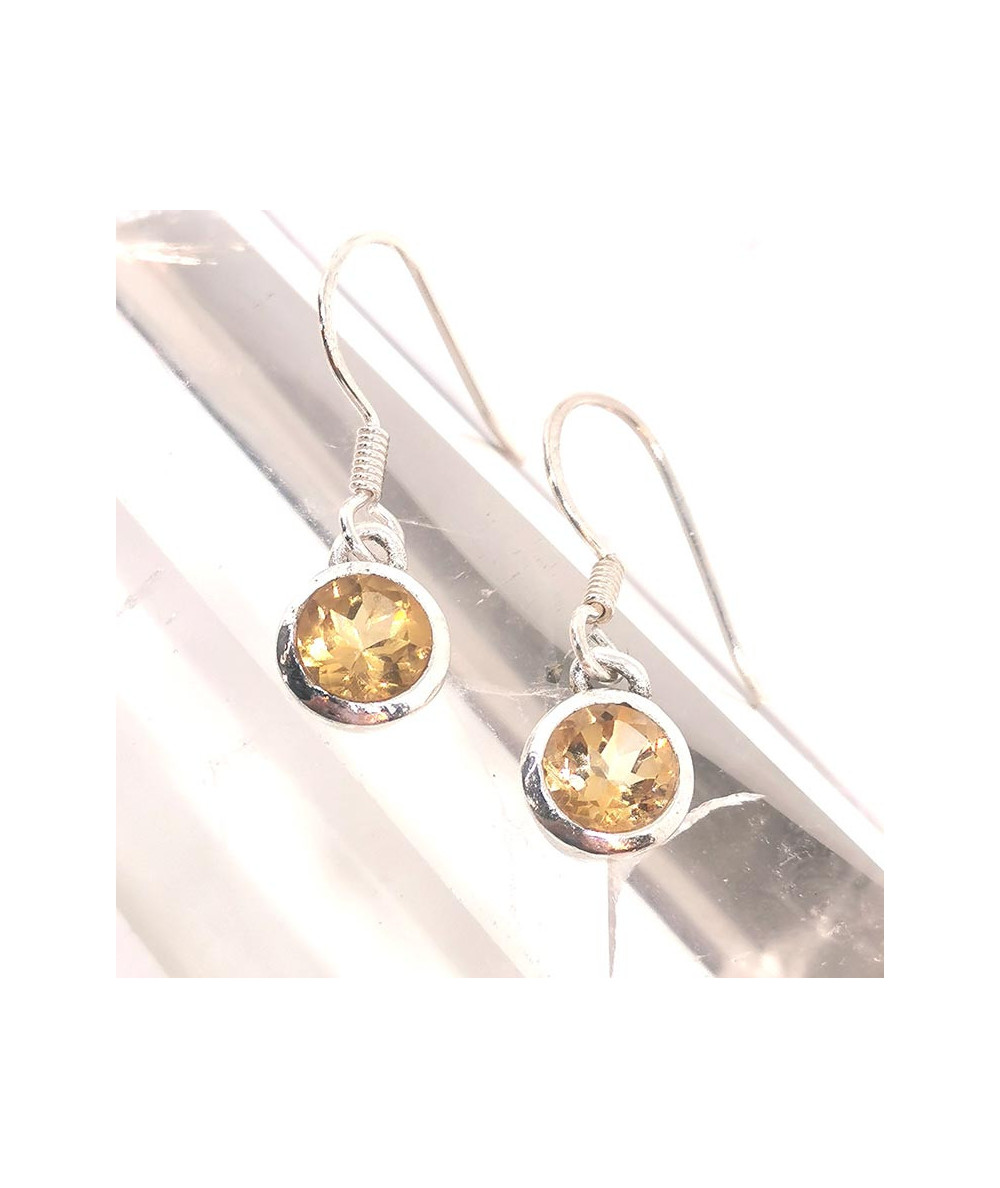Citrine Naturelle AAA+ - Boucles d'Oreilles Argent