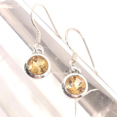 Citrine Naturelle AAA+ - Boucles d'Oreilles Argent