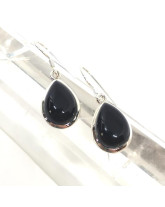 Obsidienne Noire - Boucles d'Oreilles Argent