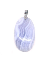 Calcédoine Bleue - Pendentif Pierre Percée