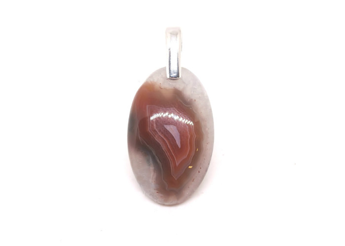 Agate Botswana - Pendentif Bélière