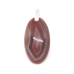 Agate Botswana - Pendentif Bélière